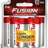 Rayovac Fusion 813-4T D-cell 1.5V Alkaline Button Top Batteries - 4 Piece Retail Card