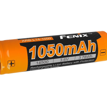 Fenix ARB-L14-1050 14500 1050mAh 3.6V Protected 2A Lithium Ion (Li-ion) Button Top Battery
