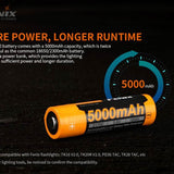 Fenix ARB-L21-5000-V2 21700 5000mAh 3.6V Protected High-Drain Lithium Ion (Li-ion) Button Top Battery
