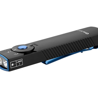 Olight Arkfeld Pro Rechargeable LED Flashlight - 1300 Lumens - Cool White or Neutral White LED - 365nm UV - 520nm Green Laser - Uses Built-in 1500mAh Li-Poly Battery Pack - Black and Additional Colors