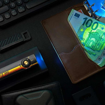 Olight Arkfeld Pro Rechargeable LED Flashlight - 1300 Lumens - Cool White or Neutral White LED - 365nm UV - 520nm Green Laser - Uses Built-in 1500mAh Li-Poly Battery Pack - Black and Additional Colors