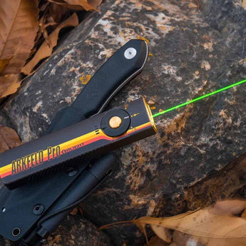 Olight Arkfeld Pro Rechargeable LED Flashlight - 1300 Lumens - Cool White or Neutral White LED - 365nm UV - 520nm Green Laser - Uses Built-in 1500mAh Li-Poly Battery Pack - Black and Additional Colors