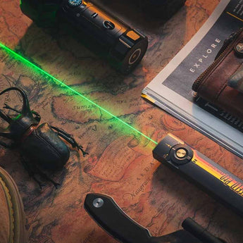 Olight Arkfeld Pro Rechargeable LED Flashlight - 1300 Lumens - Cool White or Neutral White LED - 365nm UV - 520nm Green Laser - Uses Built-in 1500mAh Li-Poly Battery Pack - Black and Additional Colors