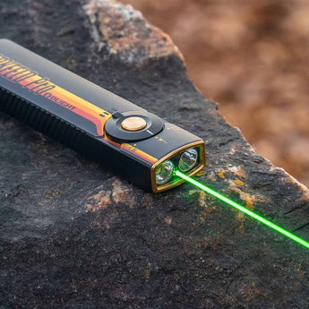 Olight Arkfeld Pro Rechargeable LED Flashlight - 1300 Lumens - Cool White or Neutral White LED - 365nm UV - 520nm Green Laser - Uses Built-in 1500mAh Li-Poly Battery Pack - Black and Additional Colors