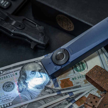 Olight Arkfeld Ultra Rechargeable LED Flashlight - 1400 Lumens - Cool or Neutral White - 365nm UV - Green Laser - Uses Built-in 1500mAh Li-Poly Battery Pack - Multiple Color Options