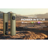 Olight Arkfeld Ultra Rechargeable LED Flashlight - 1400 Lumens - Cool or Neutral White - 365nm UV - Green Laser - Uses Built-in 1500mAh Li-Poly Battery Pack - Multiple Color Options