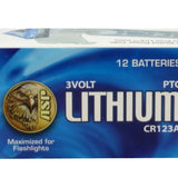 ASP 3028 CR123A (12PK) 1700mAh 3V Lithium Primary (LiMnO2) Button Top Photo Batteries - 12-Pack with Link Case