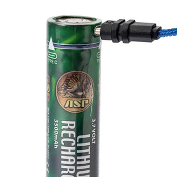 ASP 18650 3500mAh Rechargeable Lithium Ion (Li-ion) Battery with Built-in USB-C Charge Port and Link Case