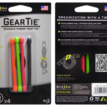 Nite Ize Gear Tie 3in - 4 Pack