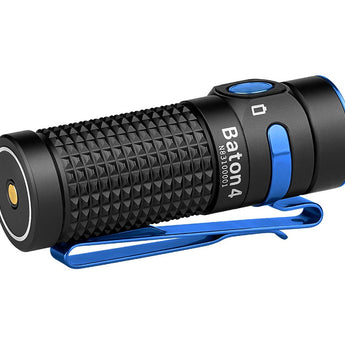 Olight Baton 4 Rechargeable LED Flashlight - 1300 Lumens - Includes 1 x 16340 and Optional Charging Case - Black or Other Colors