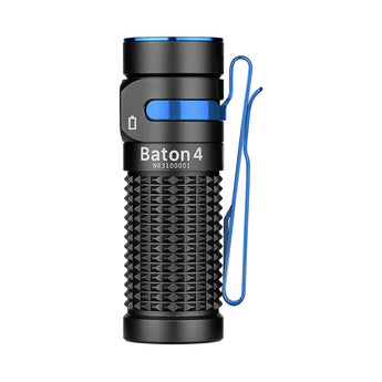Olight Baton 4 Rechargeable LED Flashlight - 1300 Lumens - Includes 1 x 16340 and Optional Charging Case - Black or Other Colors