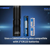 Jetbeam BC20-TAC USB-C Rechargeable LED Flashlight - CREE XP-L HI - 1100 Lumens - Uses 1 x 18650 or 2 x CR123A