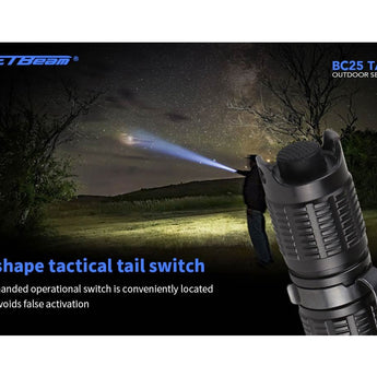 Jetbeam BC25-TAC USB-C Rechargeable LED Flashlight - CREE XP-L HI - 1100 Lumens - Uses 1 x 18650 or 2 x CR123A
