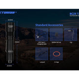Jetbeam BC25-TAC USB-C Rechargeable LED Flashlight - CREE XP-L HI - 1100 Lumens - Uses 1 x 18650 or 2 x CR123A