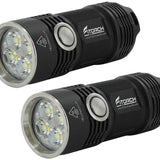 BUNDLE: 2 x Fitorch P25 Little Fatty LED Flashlight - 4 x CREE XP-G3 - 3000 Lumens - Includes 2 x 26350