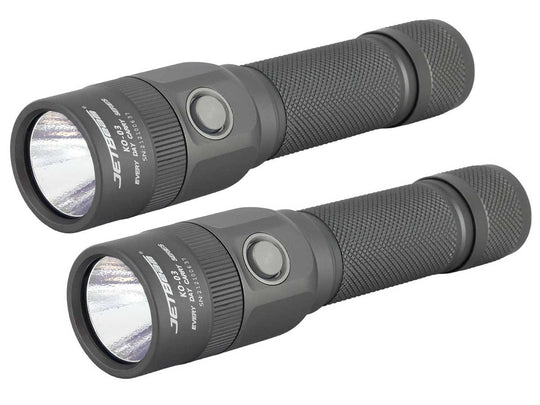 BUNDLE: 2 x JETBeam KO-03 USB-C Rechargeable LED Flashlight - 2400 Lumens - Luminus SST70 - Includes 2 x 21700