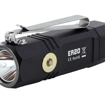 BUNDLE: 1 x Fitorch P25 Little Fatty LED Flashlight with 1 x Fitorch K3 Lite Rechargeable LED Keychain Light and 1 x Fitorch ER20 Rechargeable LED Flashlight - Black