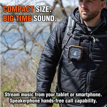 Blackfire BBM9113 Bluetooth Wireless USB-C Rechargeable Speaker - Wearable with Strap - Uses Built-in Li-ion Battery Pack - Orange