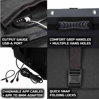 Blackfire FSP60W Portable Solar Panel - 60 Watt - USB-A Output Port - Black