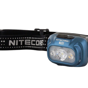 Nitecore NU31 USB-C Rechargeable LED Headlamp - 550 Lumens - Uses Built-in 1800mAh Li-ion Battery Pack - Grey, Blue, or Orange