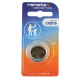 Renata CR2016-CU 90mAh 3V Lithium Primary (LiMNO2) Coin Cell Battery - 1 Piece Small Retail Card