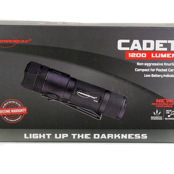 Powertac Cadet Gen 4 Rechargeable LED Flashlight - 1200 Lumens - Includes 1 x 16340