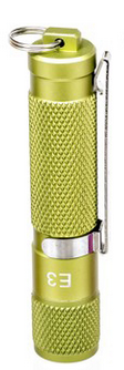 PowerTac E3 Keychain Light - Gen III - 140 Lumens - Cree XP-G R5 LED - Green - Uses 1 x AAA