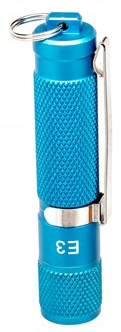 PowerTac E3 Keychain Light - Gen III - 140 Lumens - Cree XP-G R5 LED - Blue - Uses 1 x AAA