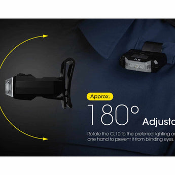 Nitecore CL10 LED Clip Light - White Red Blue Light - 45 Lumens - 2 x AAA (Included)