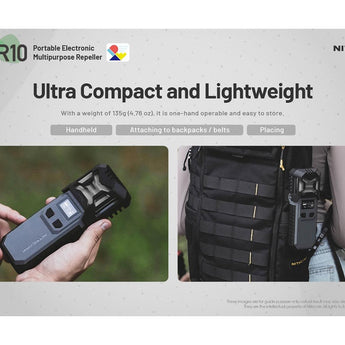 Nitecore EMR10 USB-C Rechargeable Portable Electronic Multi-Purpose Insect Repeller - Includes 2 x 21700