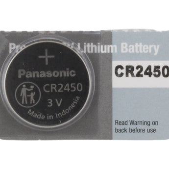 Panasonic CR2450 620mAh 3V Lithium Primary (LiMnO2) Coin Cell Battery - 1 Piece Tear Strip, Sold Individually