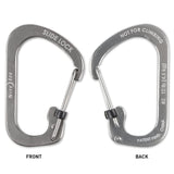 Nite Ize SlideLock Carabiner - Stainless Steel with Slide-to-Lock Design - #2 - Black (CSL2-01-R6) or Stainless (CSL2-11-R6)