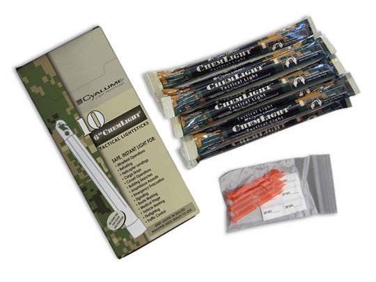 Cyalume Emergency Lighting Systems - S.E.E. System ReFill - 10 each - 6-Inch Yellow-HI ChemLights with Expiration Labels and Replacement Tamper Pins - Yellow