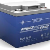 Power-Sonic Power-Gel DCG12-38 38Ah 12V Rechargeable Sealed Lead Acid (SLA) Battery - T6/U Terminal