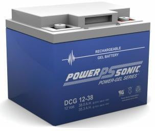 Power-Sonic Power-Gel DCG12-38 38Ah 12V Rechargeable Sealed Lead Acid (SLA) Battery - T6/U Terminal