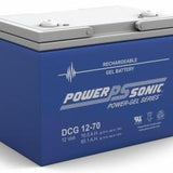 Power-Sonic Power-Gel DCG12-70 70Ah 12V Rechargeable Sealed Lead Acid (SLA) Battery - T6/U Terminal