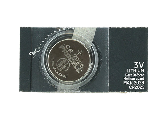 Duracell Procell CR2025 Battery - 1 Piece Tear Strip