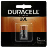 Duracell PX 28L L544 160mAh 6V Lithium (LiMNO2) Button Top Photo Battery - Equivalent to 4LR44, 544 - 1 Piece Retail Card