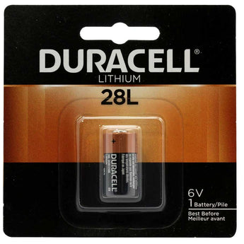 Duracell PX 28L L544 160mAh 6V Lithium (LiMNO2) Button Top Photo Battery - Equivalent to 4LR44, 544 - 1 Piece Retail Card