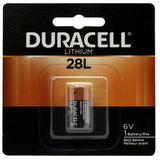 Duracell PX 28L L544 160mAh 6V Lithium (LiMNO2) Button Top Photo Battery - Equivalent to 4LR44, 544 - 1 Piece Retail Card