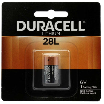 Duracell PX 28L L544 160mAh 6V Lithium (LiMNO2) Button Top Photo Battery - Equivalent to 4LR44, 544 - 1 Piece Retail Card
