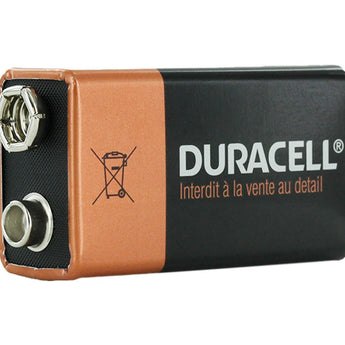 Duracell MN1604 9V Alkaline Battery with Snap Connectors - Bulk