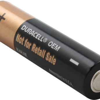 duracell aaa angled view of negative terminal