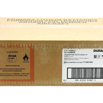 Duracell DL123A CR123A 1550mAh 3V Lithium (LiMNO2) Button Top Photo Battery - Bulk