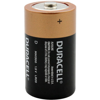 Duracell Coppertop Duralock MN1300 (12PK) D-cell Alkaline Button Top Batteries (MN1300BKD) - Made in the USA - Box of 12