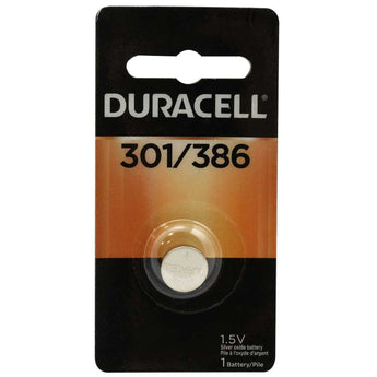 Duracell D301/386 1.55V Silver Oxide Watch/Electronic Button Cell Battery - 1pk (D301/386B)