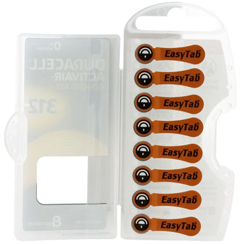 Duracell DA312-B8 (8PK) Size 312 170mAh 1.45V Zinc Air EasyTab Brown Hearing Aid Batteries (DA312B8) - 8 Piece Retail Card