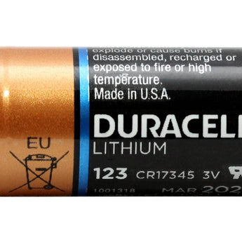 Duracell Ultra DL123A CR123A 1470mAh 3V Lithium (LiMNO2) Button Top Photo Battery (DL123ABPK) - 1 Piece Retail Card