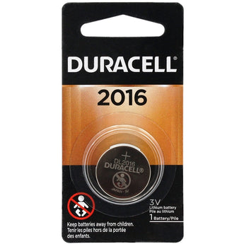 Duracell Duralock DL CR2016 75mAh 3V Lithium Primary (LiMNO2) Watch/Electronic Coin Cell Battery (DL2016BPK) - 1 Piece Retail Card