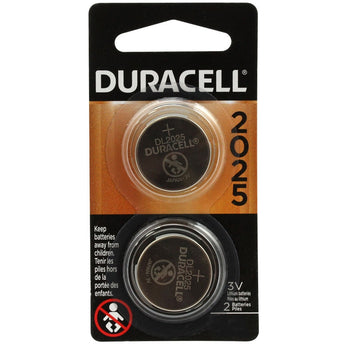 Duracell Electronics DL CR2025-B2PK 150mAh 3V Lithium Primary (LiMNO2) Watch/Electronic Coin Cell Batteries (DL2025B2PK) - 2 Pack Retail Card